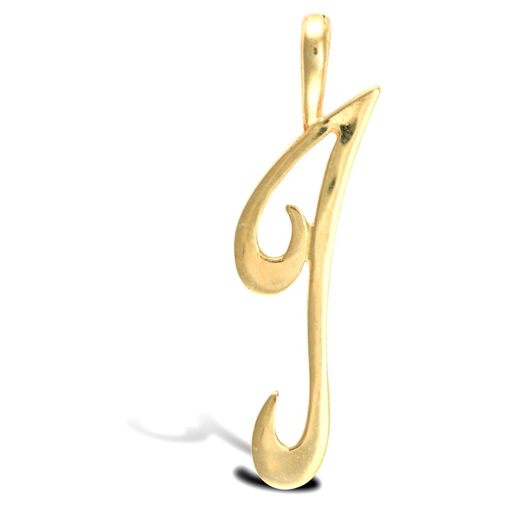 9ct Yellow Polished Script Initial Pendant