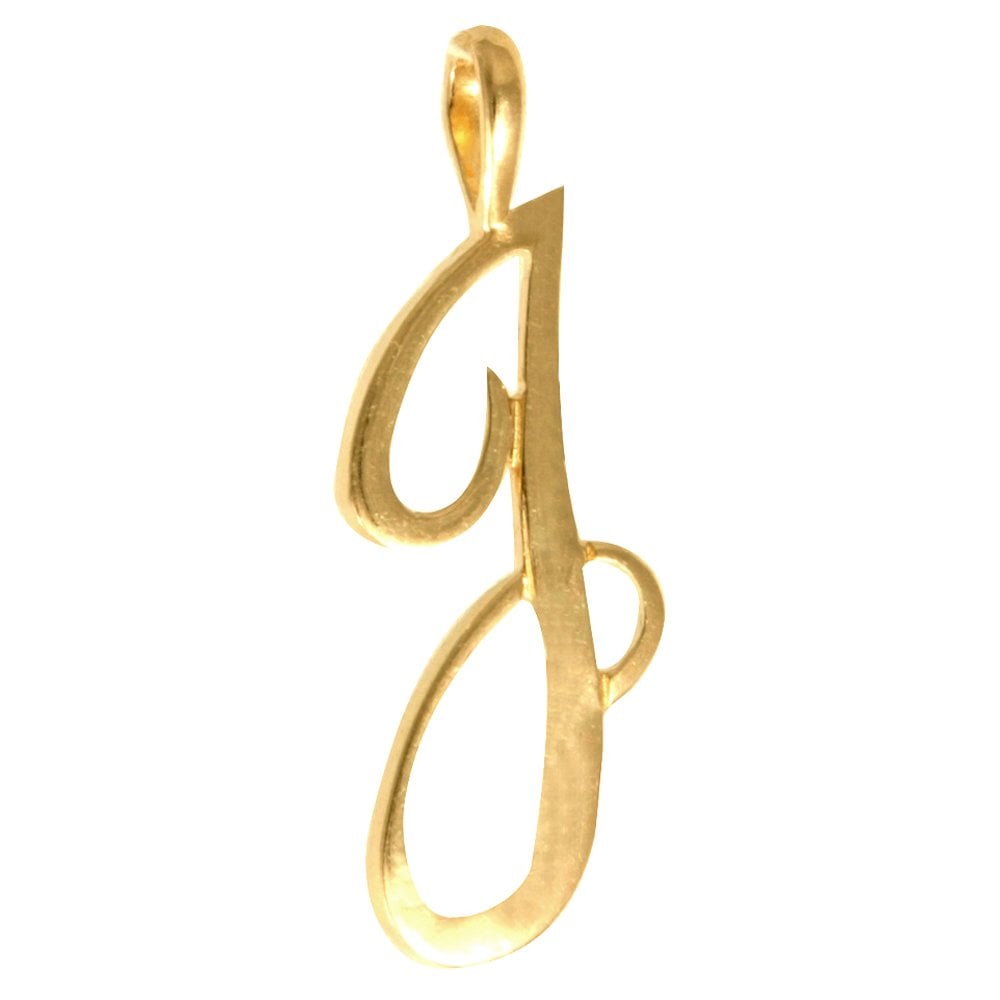 9ct Yellow Polished Script Initial Pendant