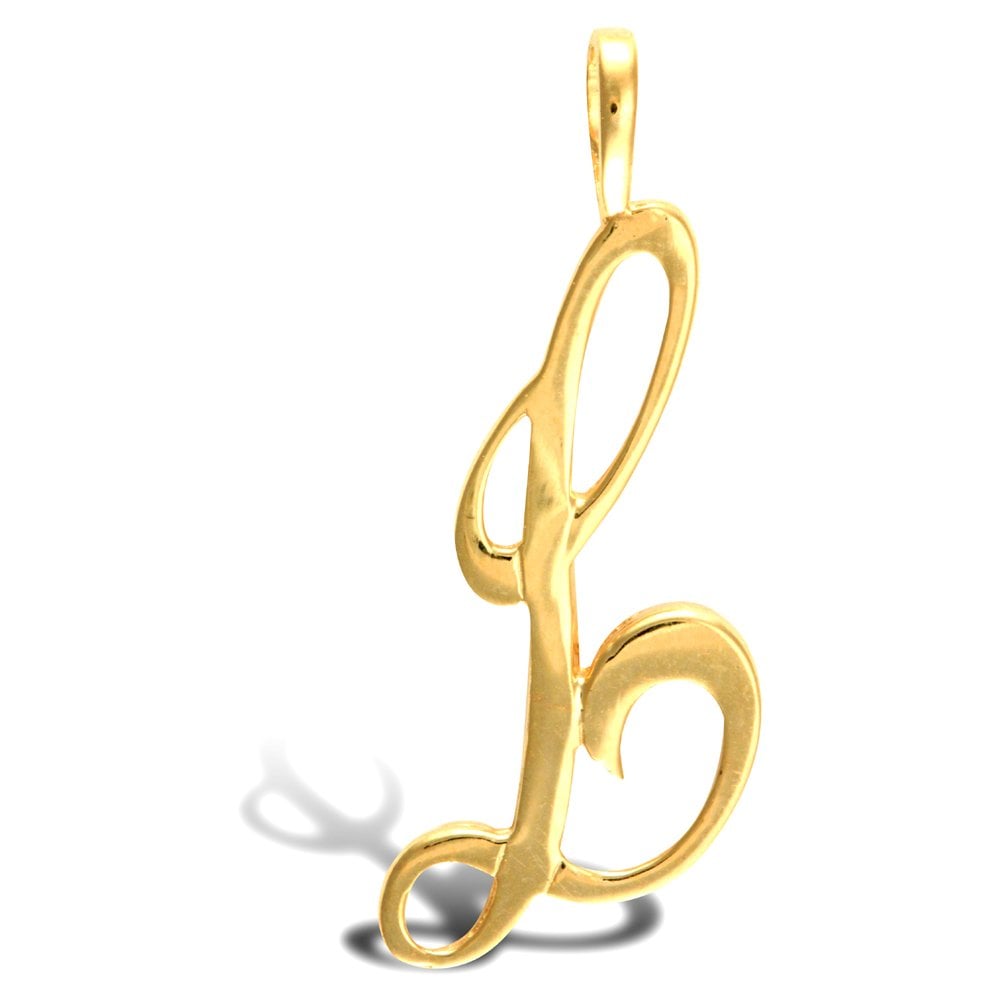 9ct Yellow Polished Script Initial Pendant