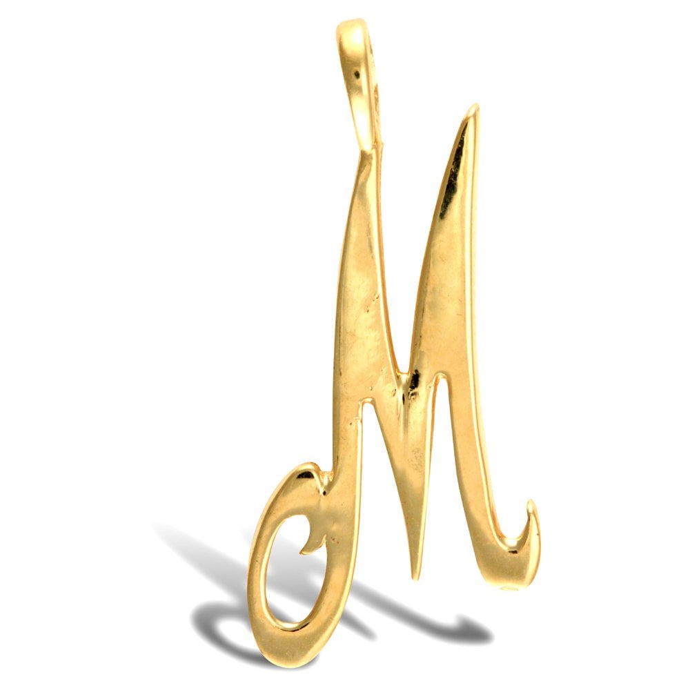 9ct Yellow Polished Script Initial Pendant