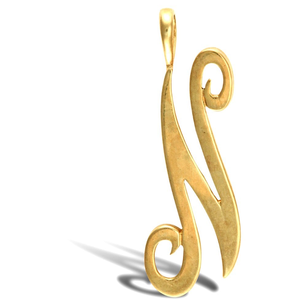 9ct Yellow Polished Script Initial Pendant