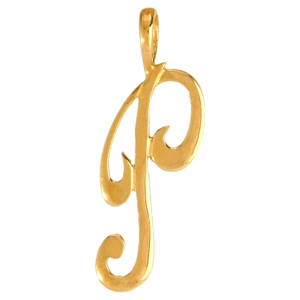 9ct Yellow Polished Script Initial Pendant