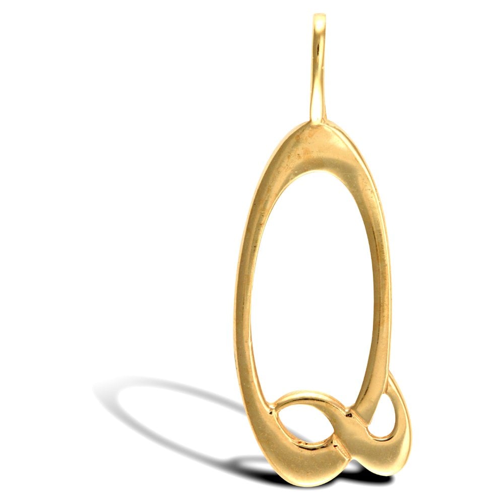 9ct Yellow Polished Script Initial Pendant