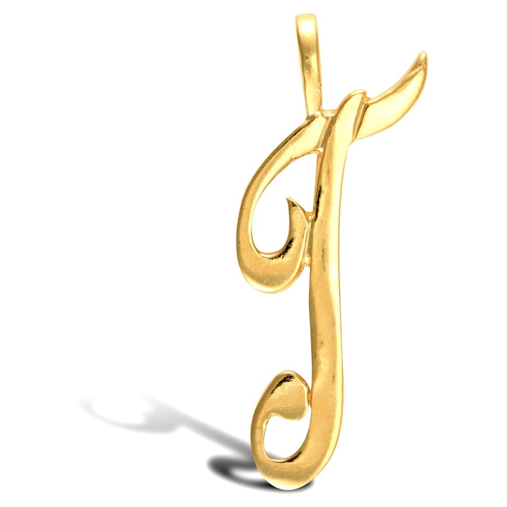 9ct Yellow Polished Script Initial Pendant