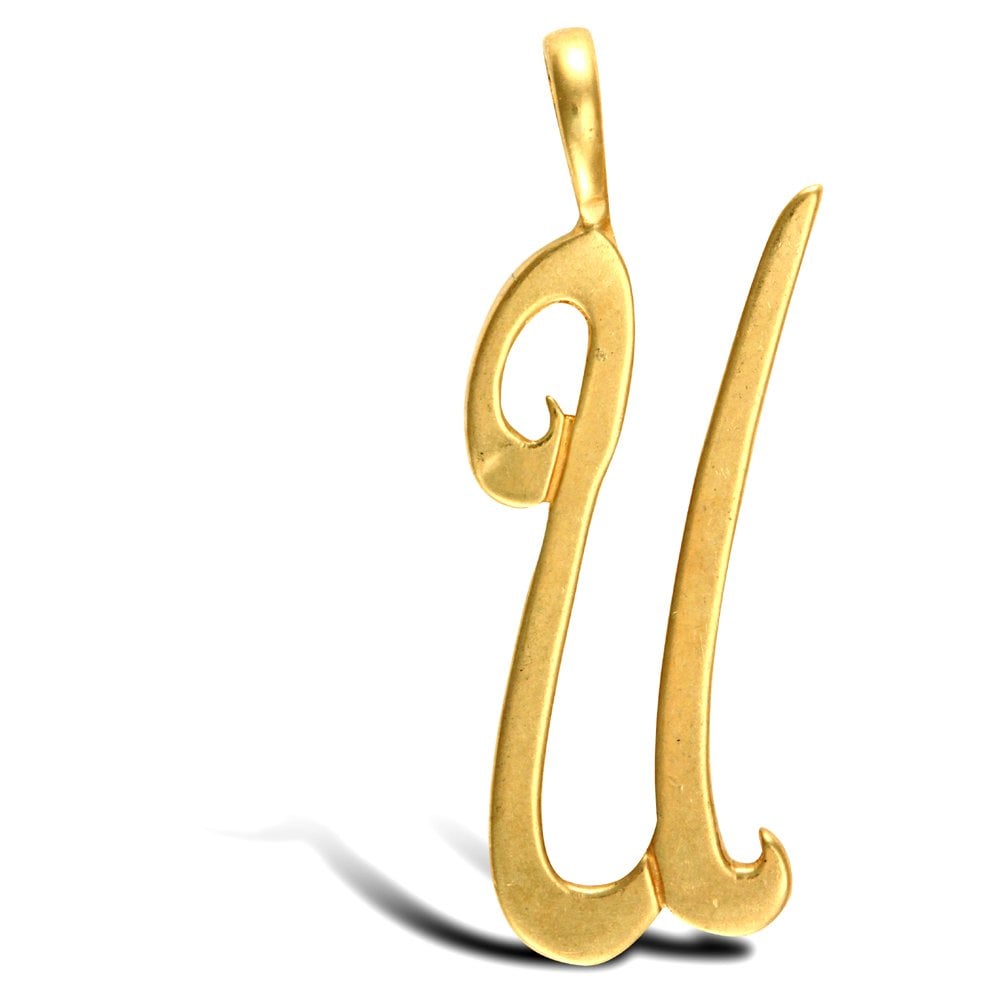 9ct Yellow Polished Script Initial Pendant