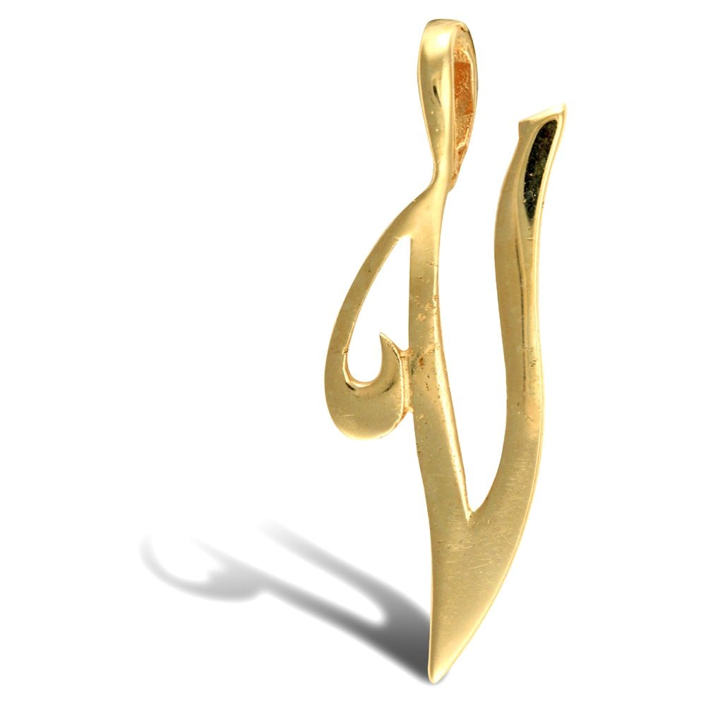 9ct Yellow Polished Script Initial Pendant