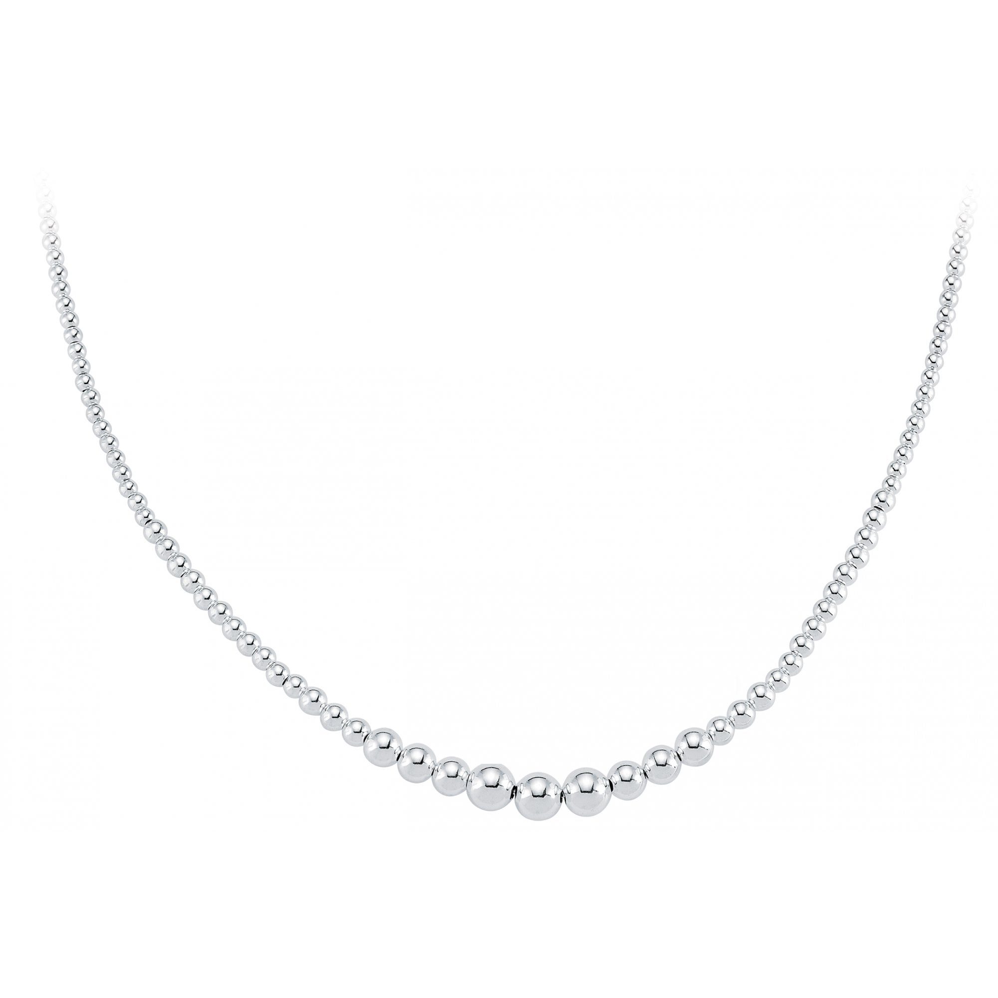 925 Sterling Silver Ball Graduated Chain