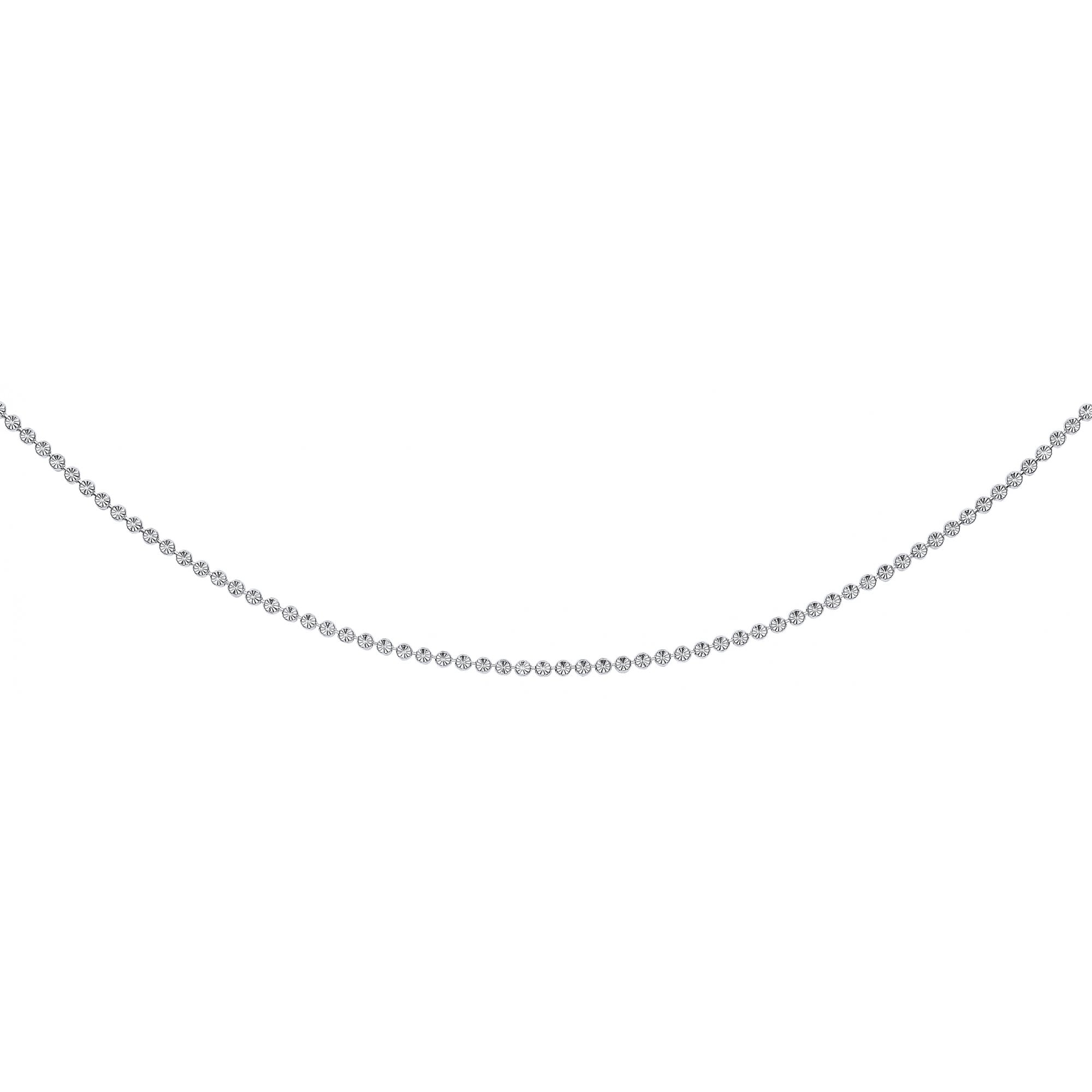 RH 925 Sterling Silver FLAT DIAMOND CUT BEAD CHAIN