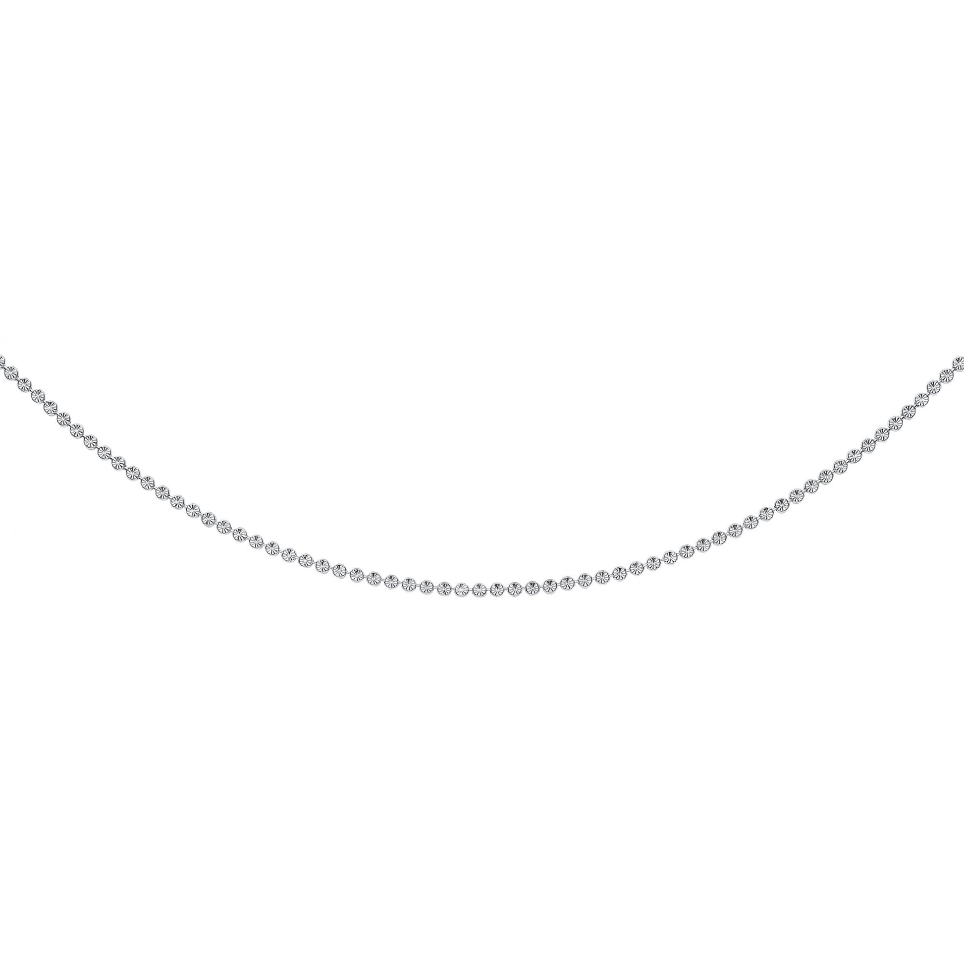 RH 925 Sterling Silver FLAT DIAMOND CUT BEAD CHAIN