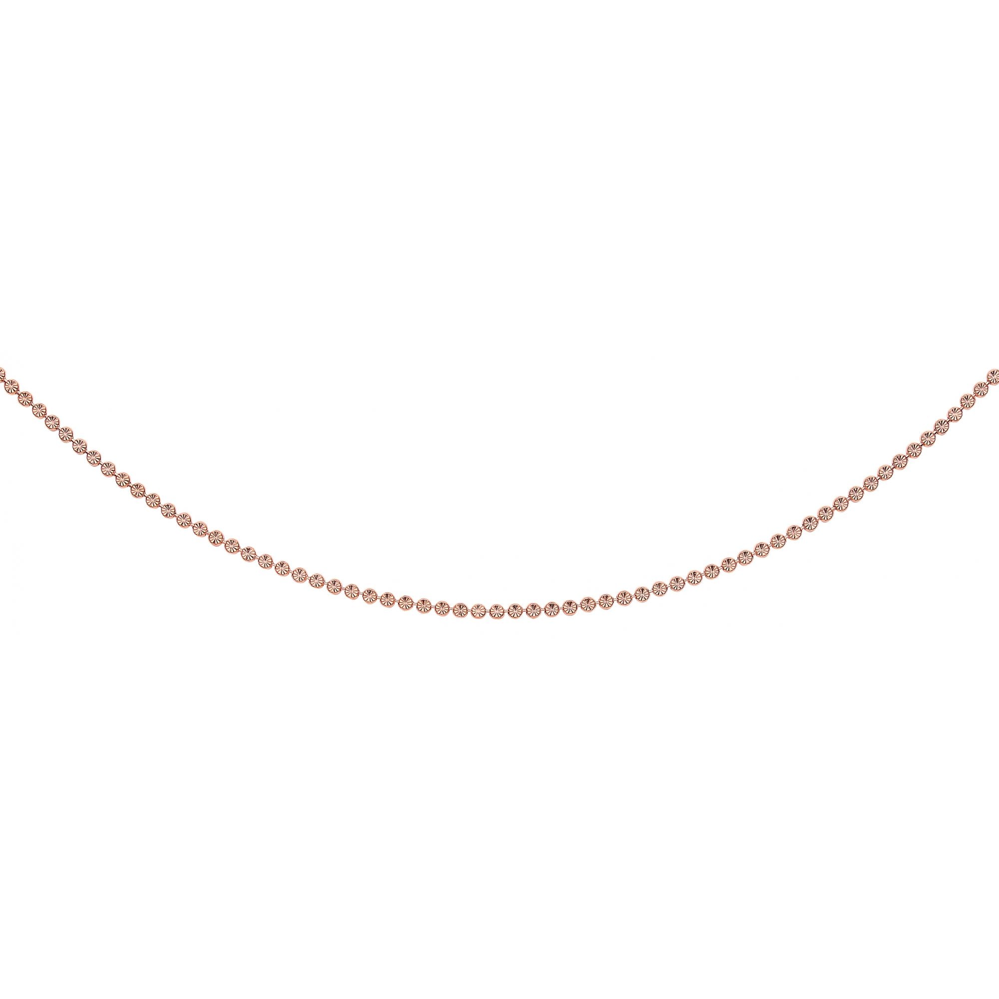 ROSE PLATE/ 925 Sterling Silver FLAT DIAMOND CUT BEAD CHAIN