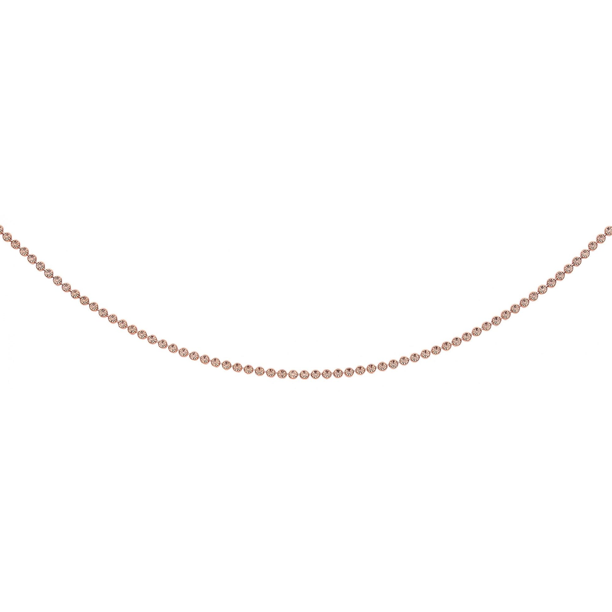 ROSE PLATE/ 925 Sterling Silver FLAT DIAMOND CUT BEAD CHAIN
