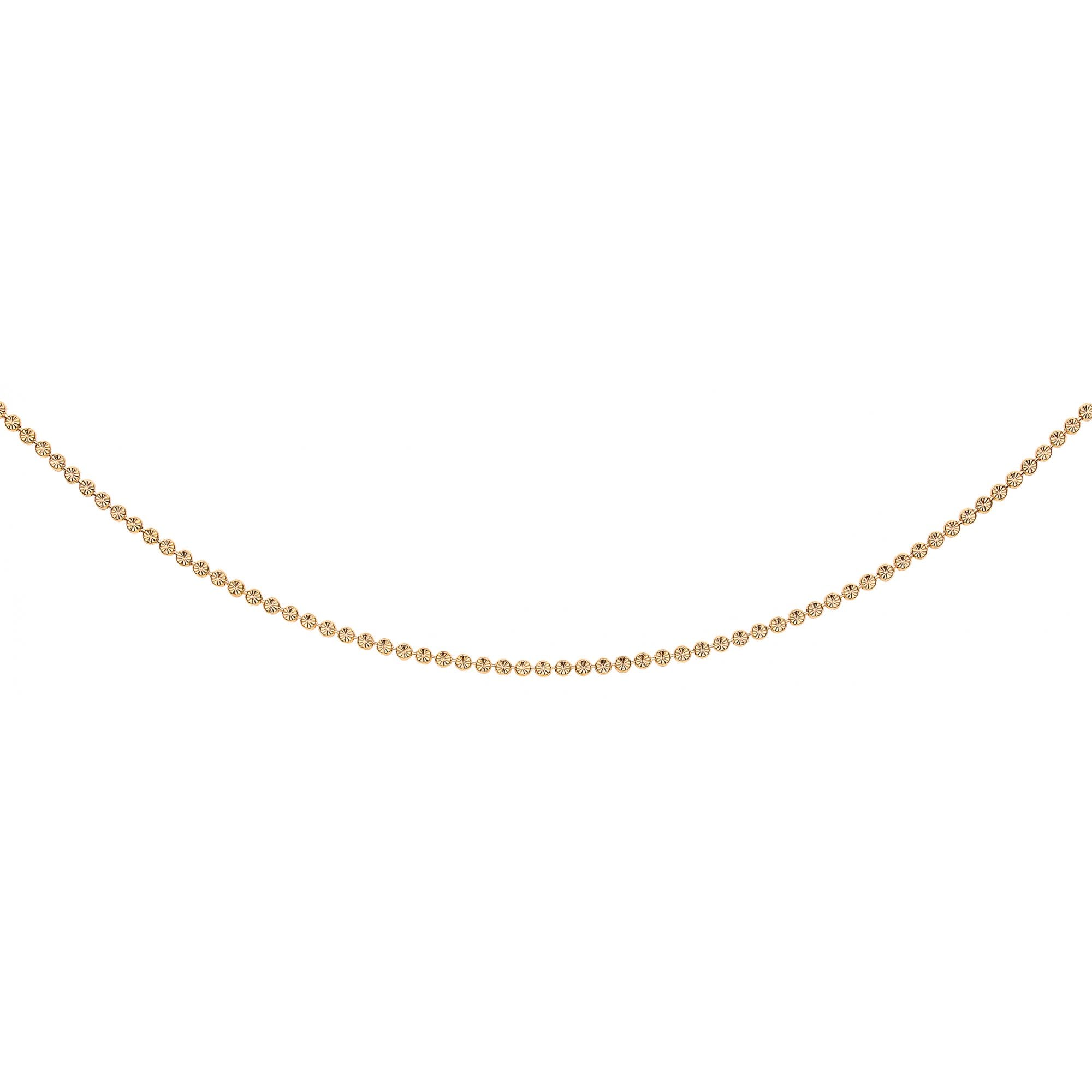 GOLD PLATE 925 Sterling Silver FLAT DIAMOND CUT BEAD CHAIN