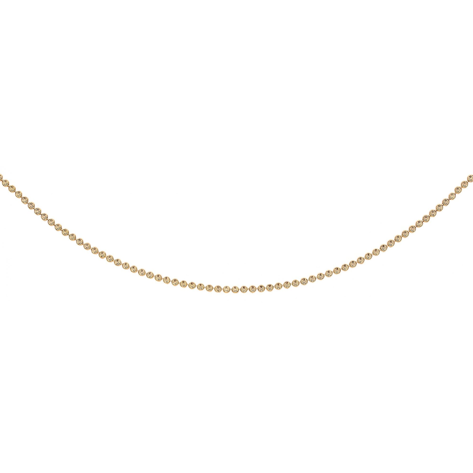 GOLD PLATE 925 Sterling Silver FLAT DIAMOND CUT BEAD CHAIN