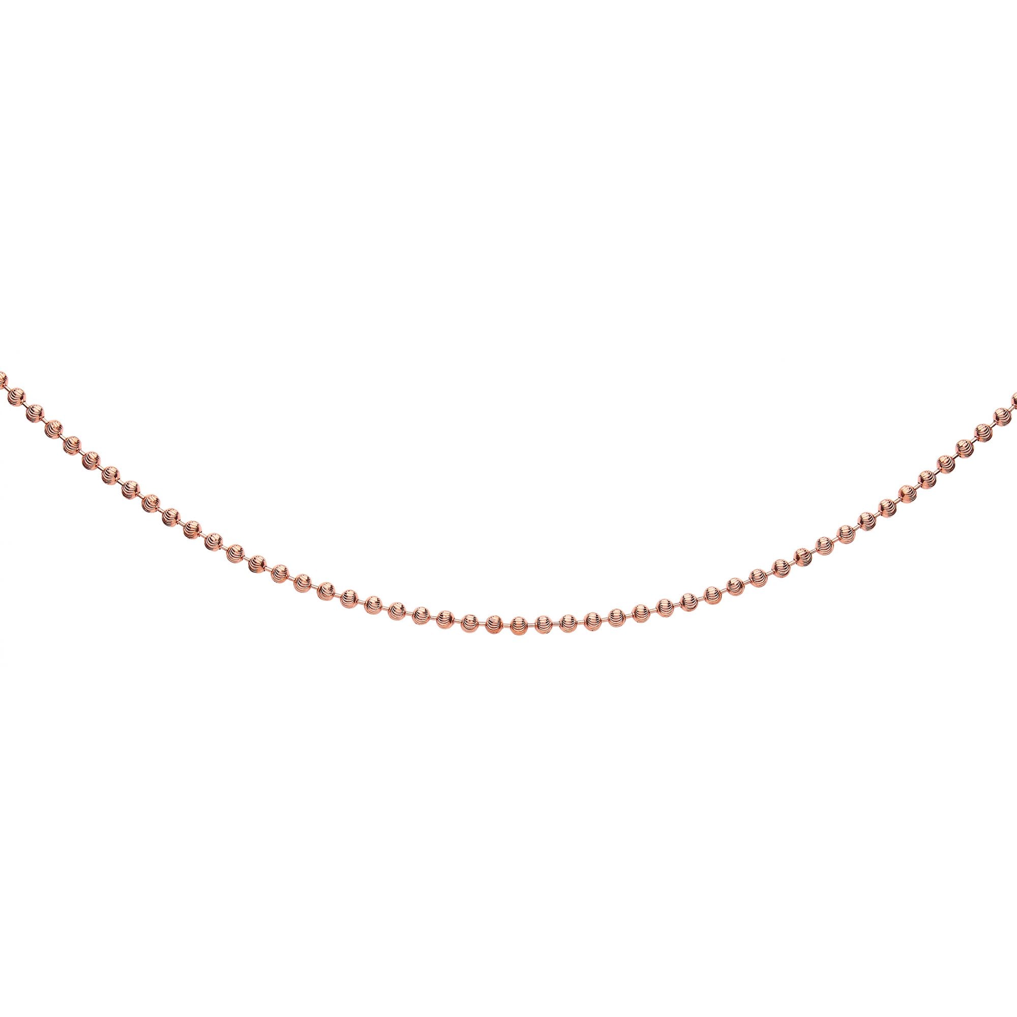 ROSE GOLD 925 Sterling Silver  DIAMOND CUT BEAD CHAIN