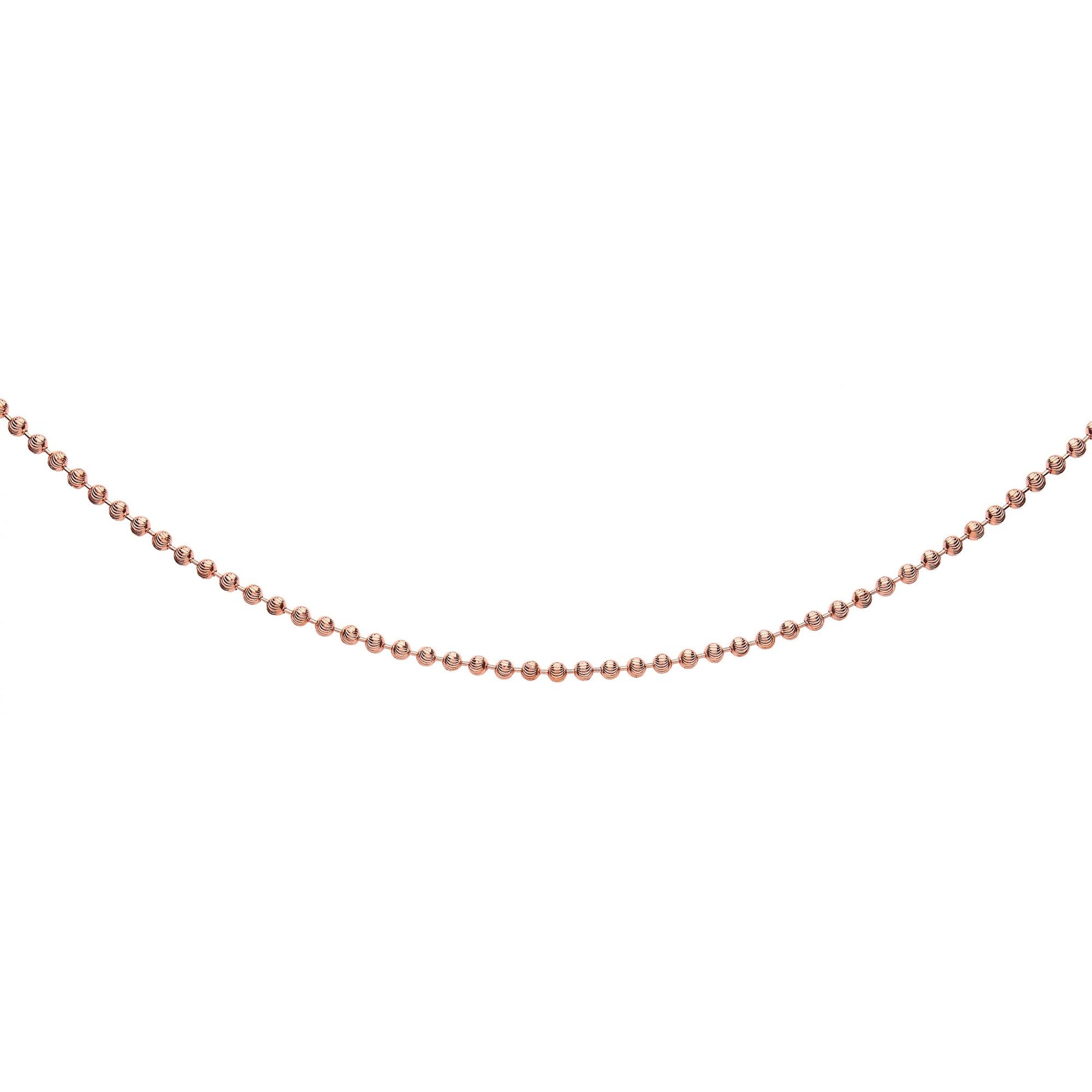 ROSE GOLD 925 Sterling Silver  DIAMOND CUT BEAD CHAIN