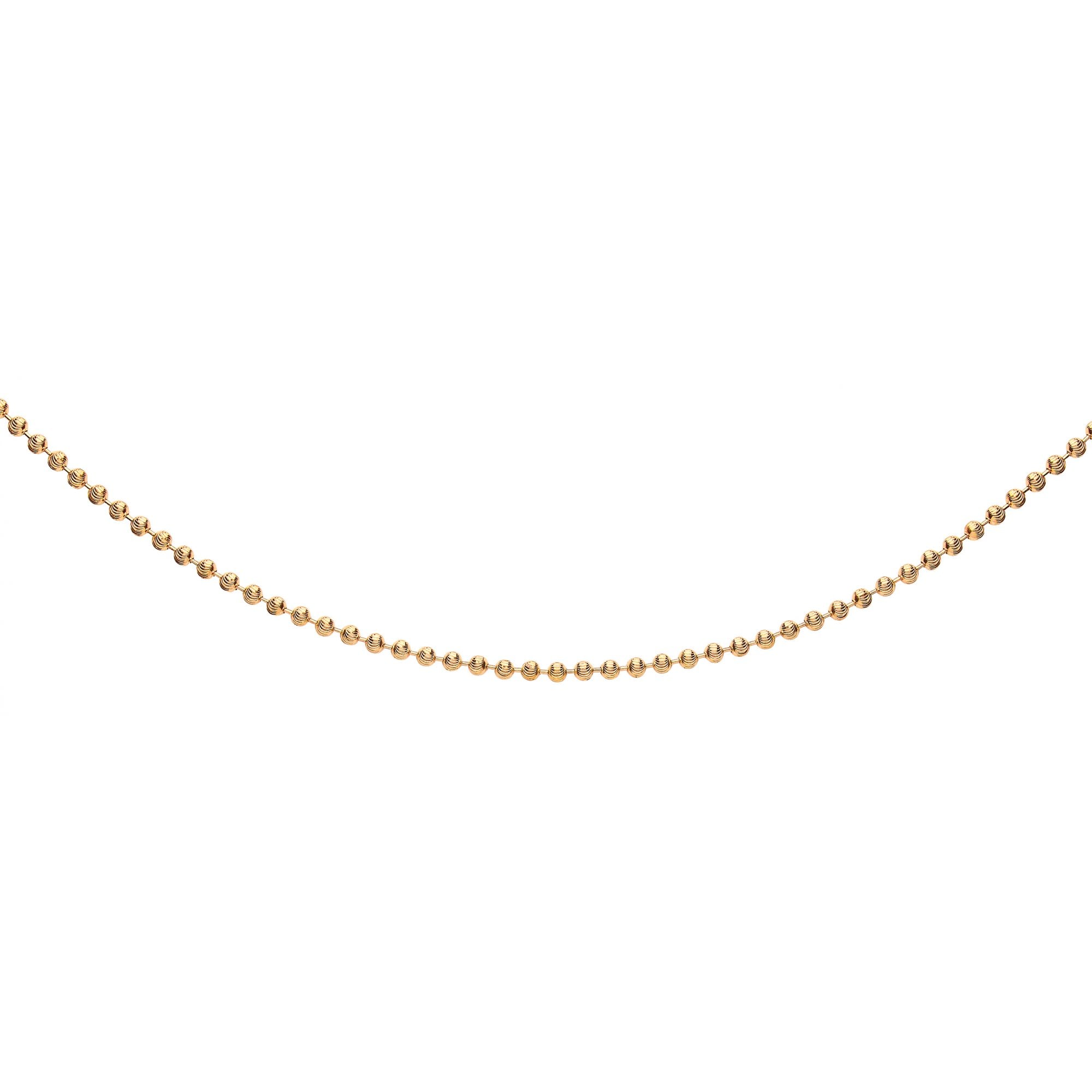 GOLD PLATE 925 Sterling Silver  DIAMOND CUT BEAD CHAIN
