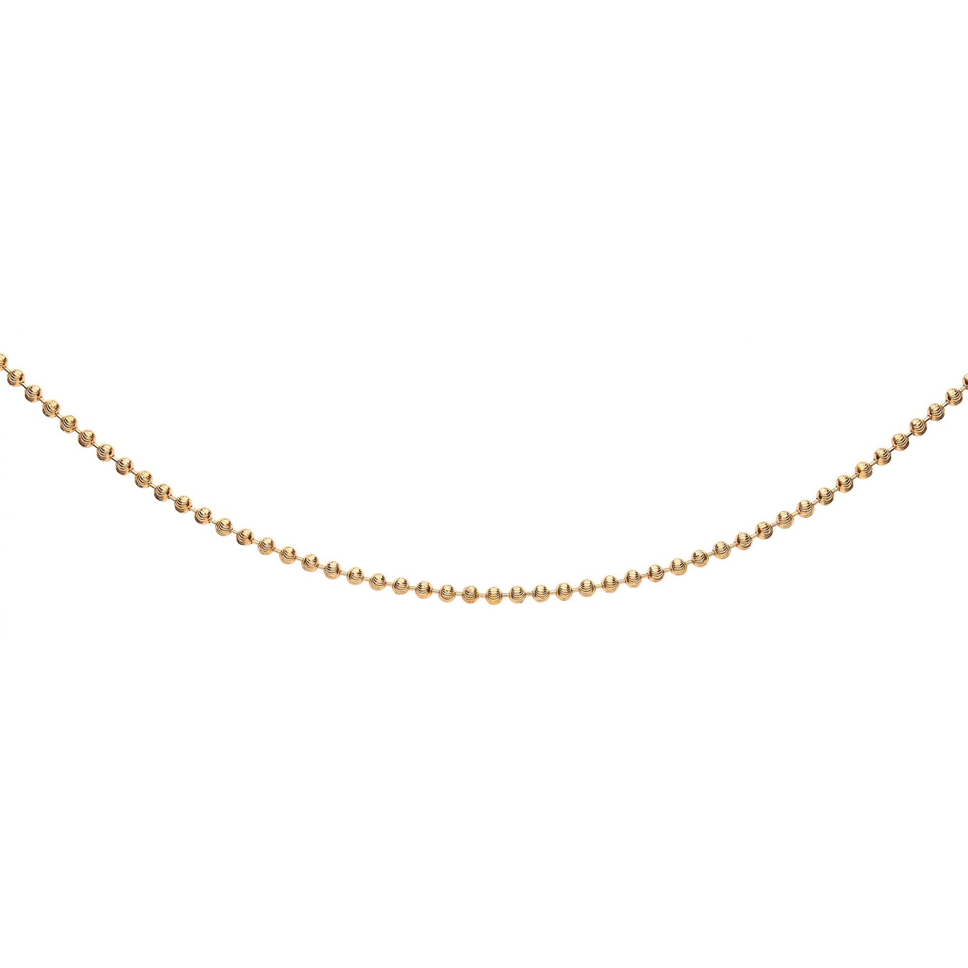 GOLD PLATE 925 Sterling Silver  DIAMOND CUT BEAD CHAIN