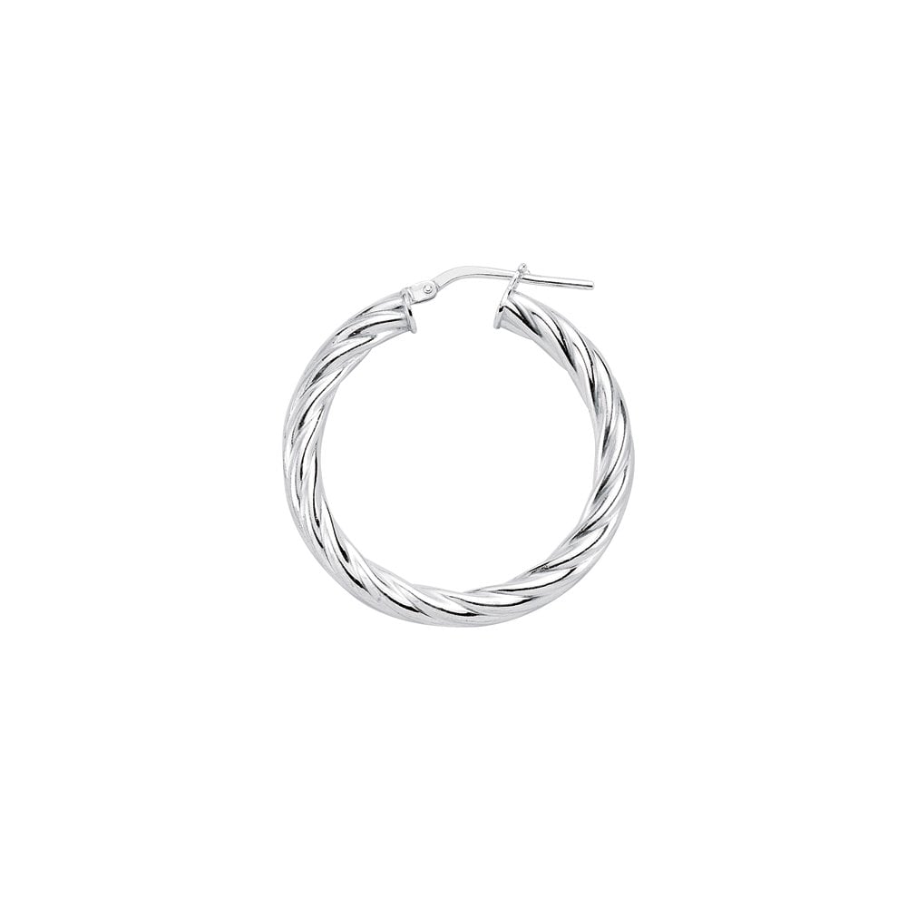 925 Sterling Silver Plain Twist Hoops