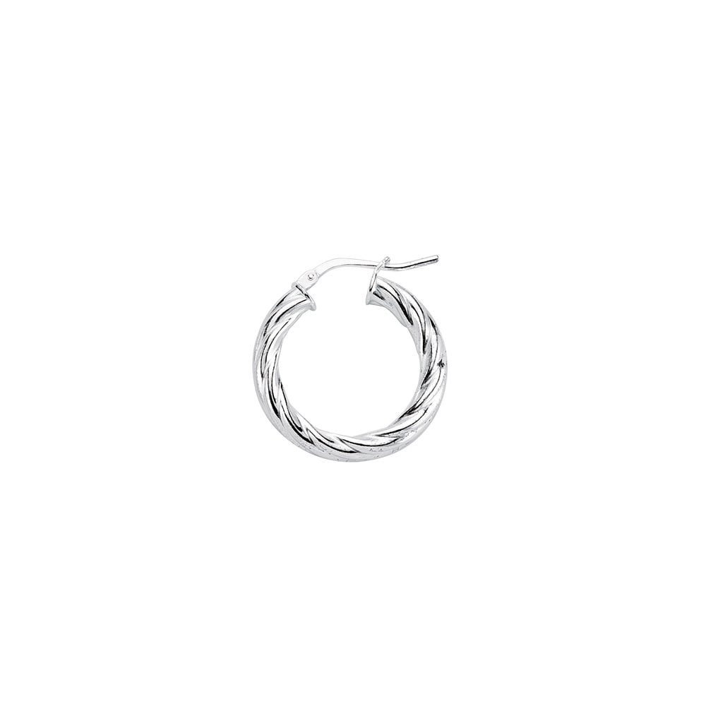 925 Sterling Silver Plain Twist Hoops