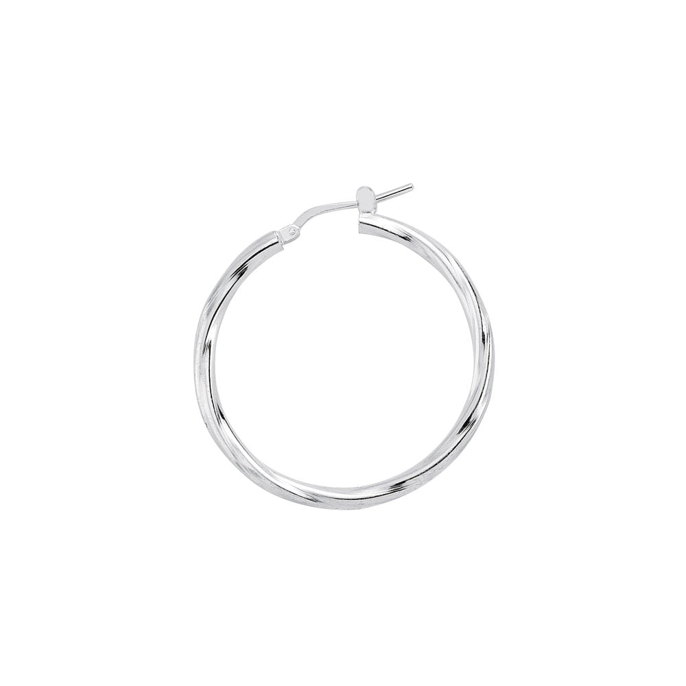 925 Sterling Silver Plain Twist Hoops
