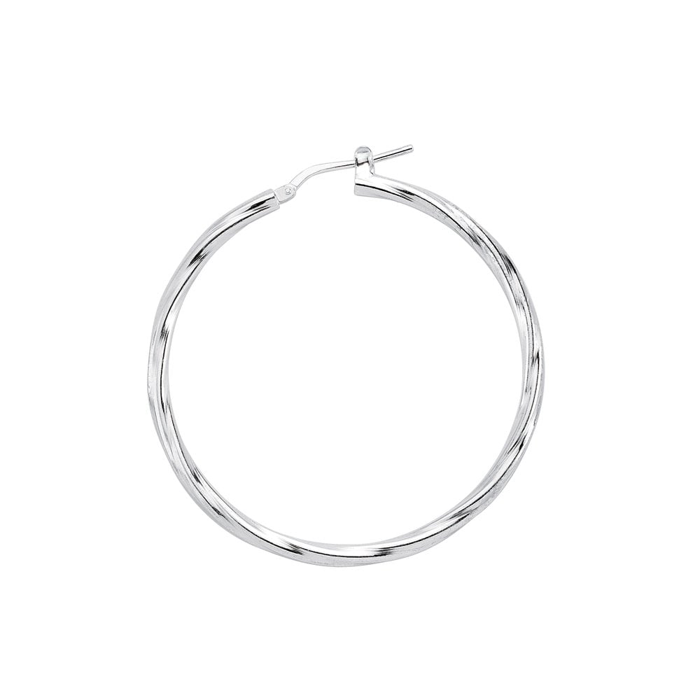925 Sterling Silver Plain Twist Hoops
