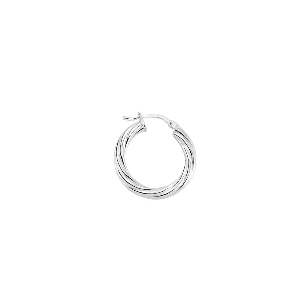 925 Sterling Silver Twist Hoop Earrings: 20mm diamter, 3mm tube