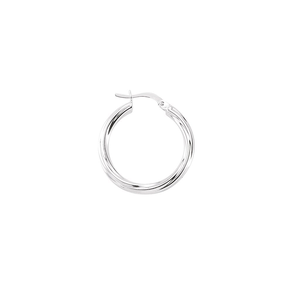 Plain 925 Sterling Silver Twist Hoop Earrings