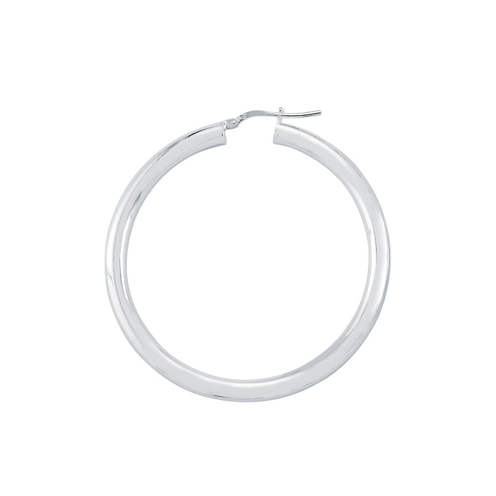 Plain 925 Sterling Silver 47mm Hoop Earrings