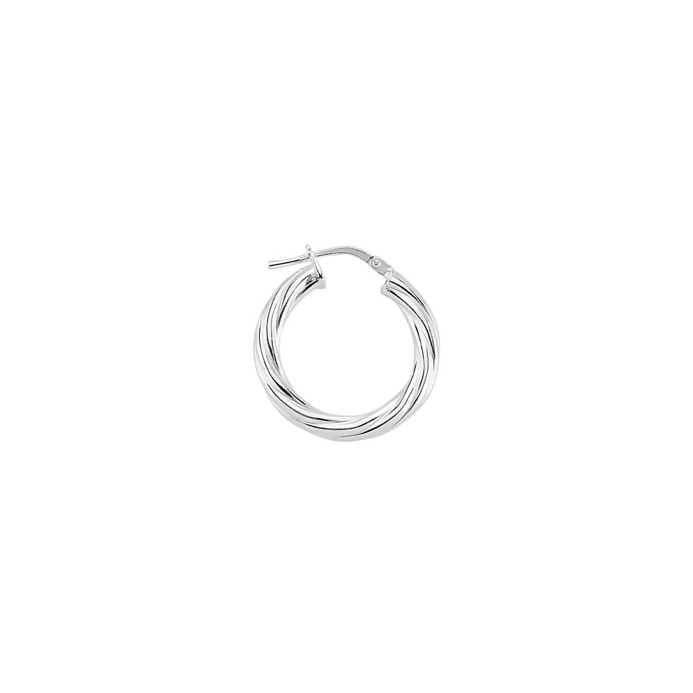 925 Sterling Silver Twist Hoop Earrings: 20mm diamter, 2mm tube