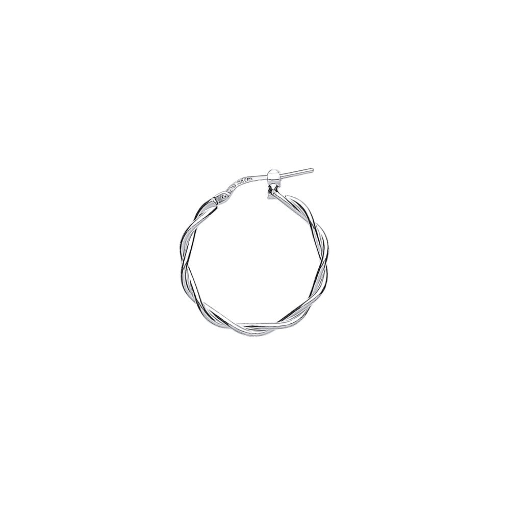 925 Sterling Silver Twisted Hoop Earrings