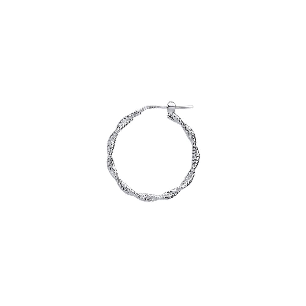 925 Sterling Silver Twisted Hoop Earrings