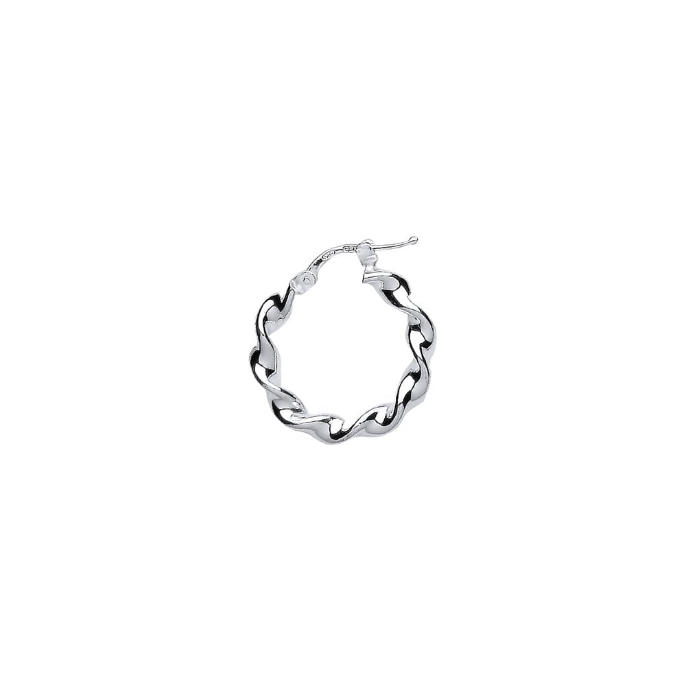 925 Sterling Silver Twisted Hoop Earrings