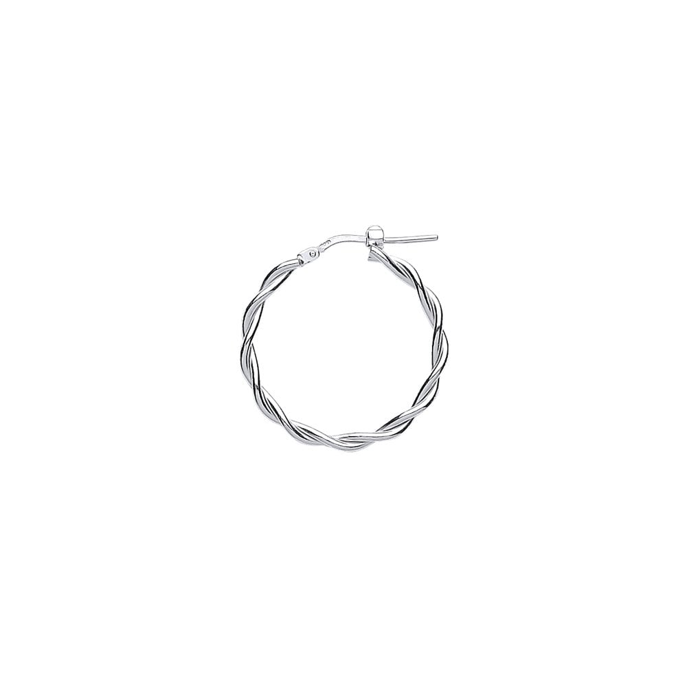 925 Sterling Silver Twisted Hoop Earrings