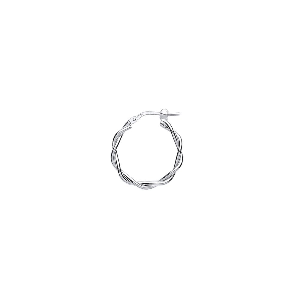 925 Sterling Silver Twisted Hoop Earrings