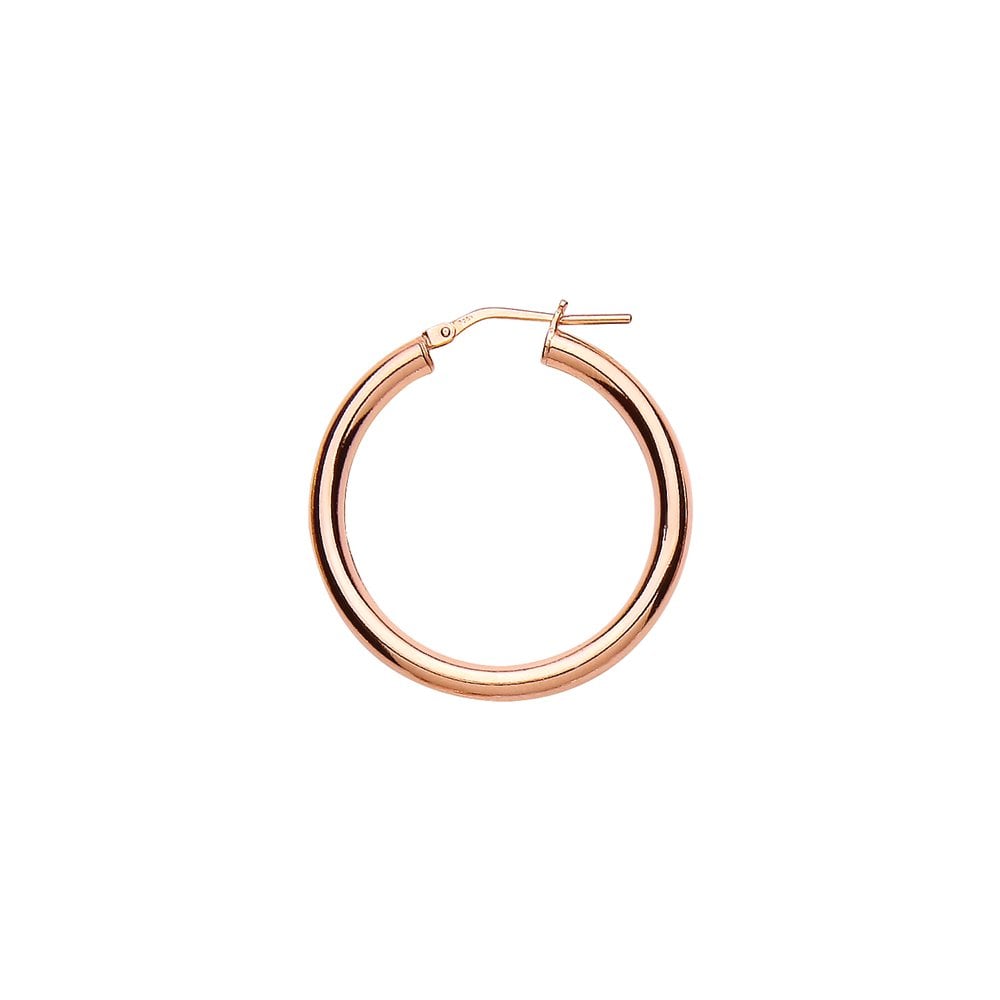 Rose Gold Plated Plain Hoop Earrings