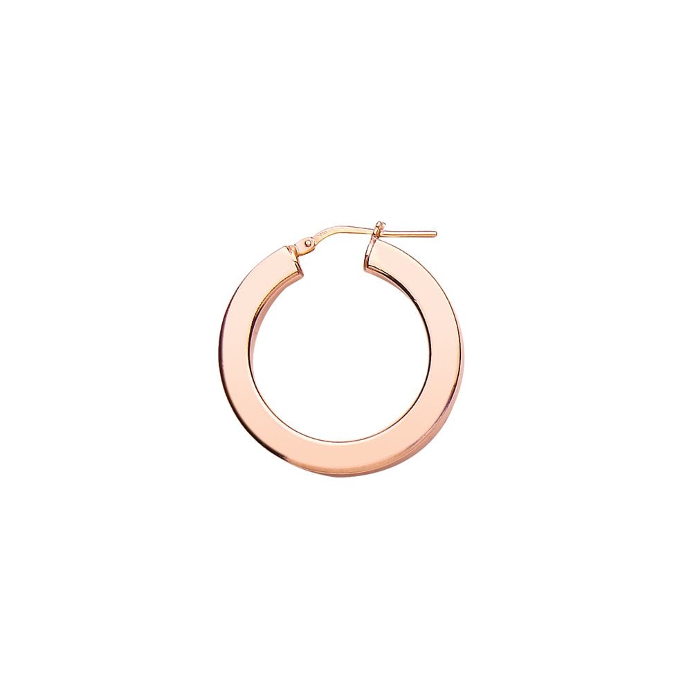 925 Sterling Silver Rose Gold Plated Plain Hoop Earrings