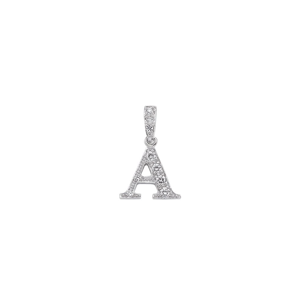 925 Sterling Silver CZ Initial Letter 'X' Pendant