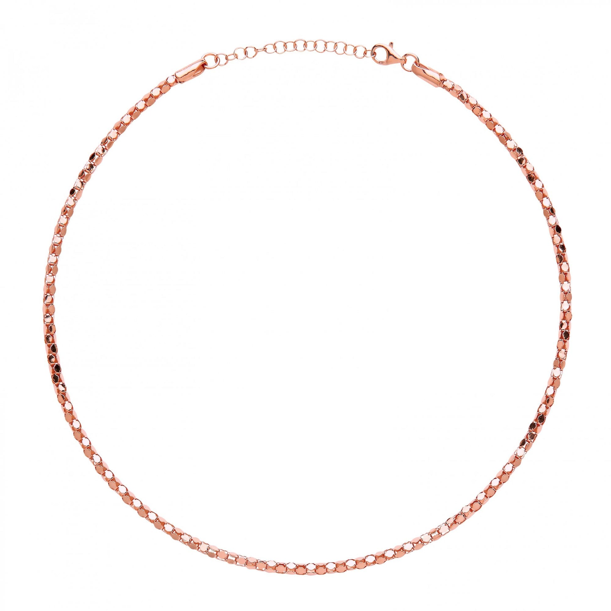 925 Sterling Silver Correana Piana Bead Collarette Rose Gold Plate