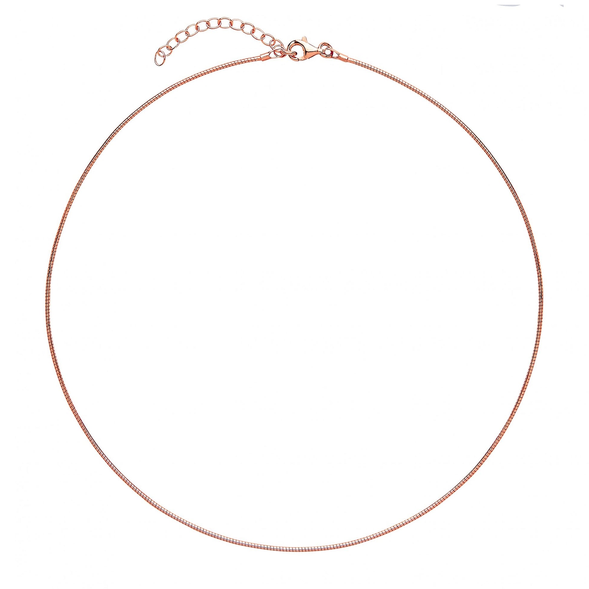 925 Sterling Silver Omega 120 Collarette Rose Gold Plate