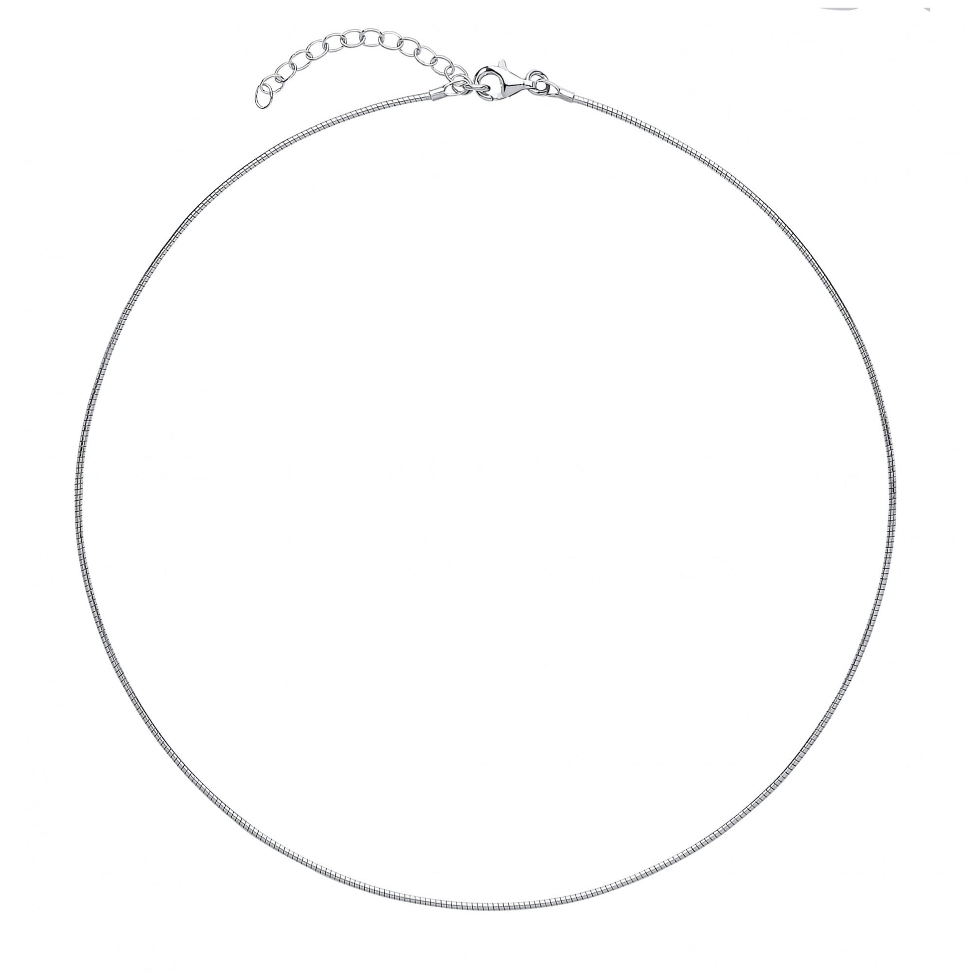 925 Sterling Silver Omega 120 Collarette Rhodium Plate