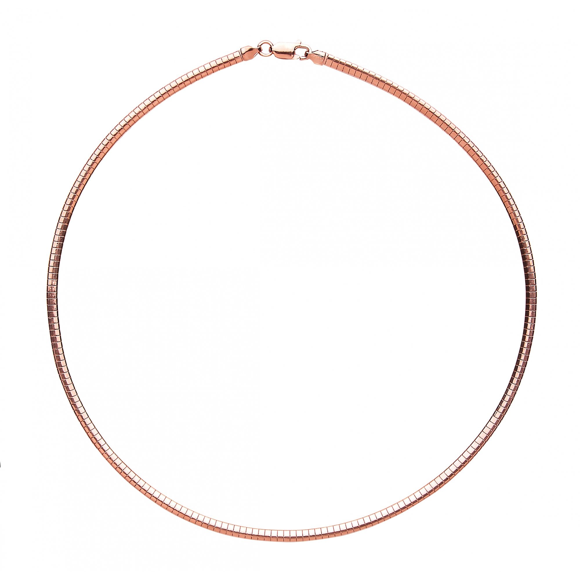 925 Sterling Silver Omega 3mm Collarette Rose Gold Plate