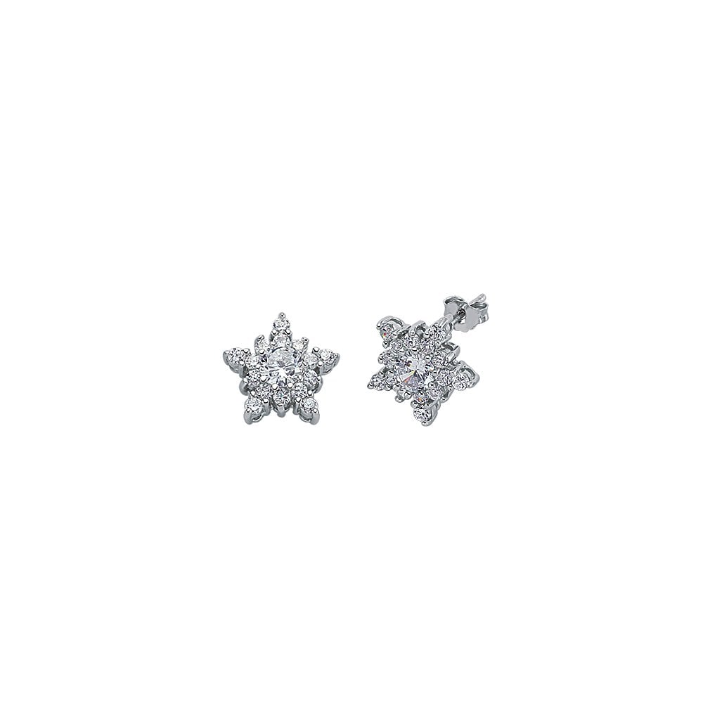 925 Sterling Silver Cubic Zirconia Star Studs