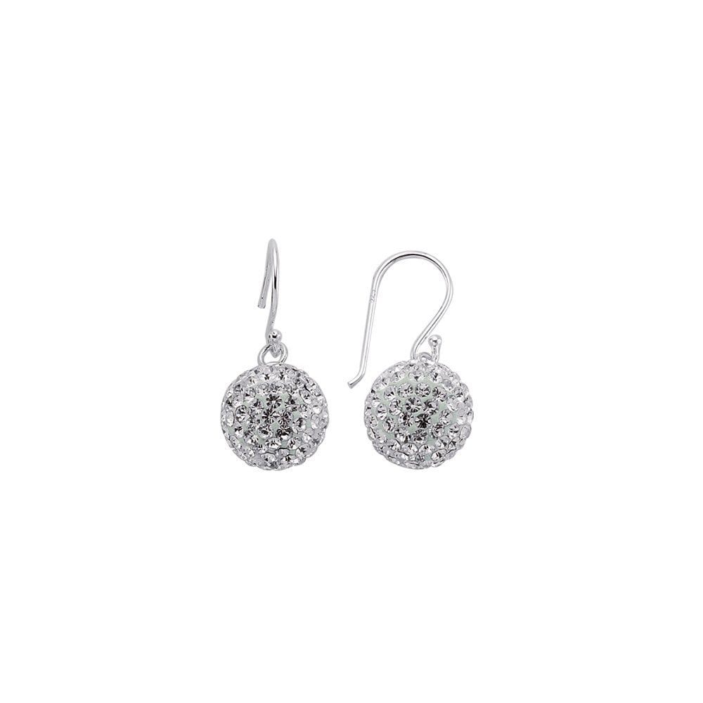 925 Sterling Silver 12mm Crystal Ball Drops