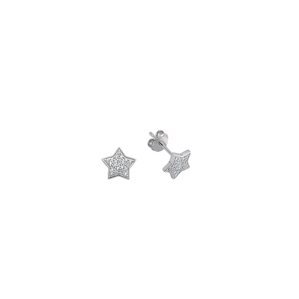 925 Sterling Silver CZ Star Studs
