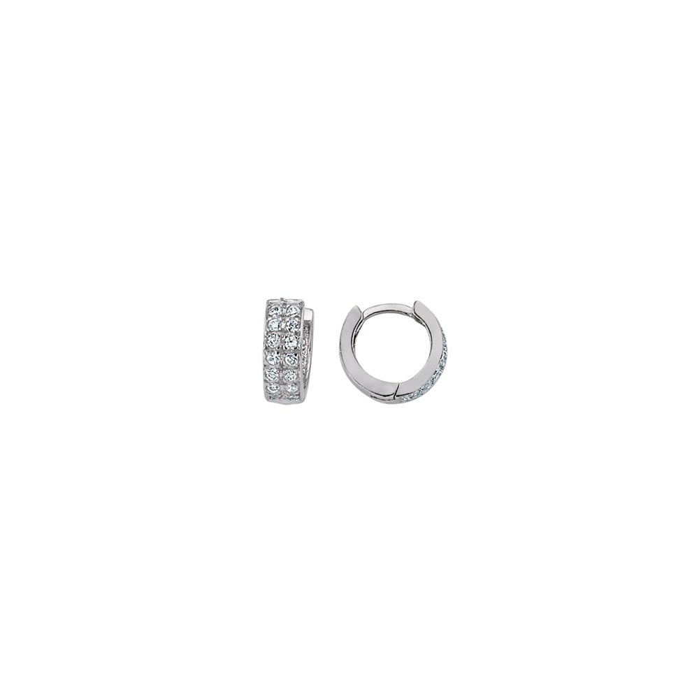 925 Sterling Silver Cubic Zirconia Huggies Earrings