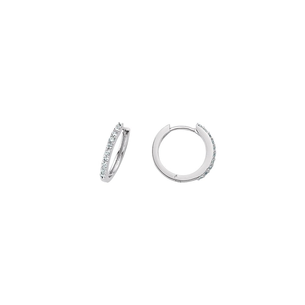 925 Sterling Silver CZ Hoop Earrings