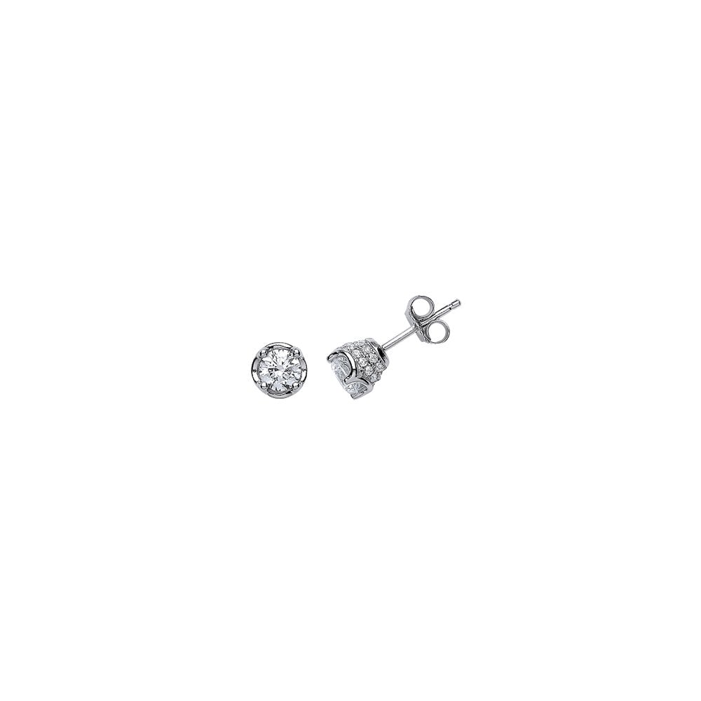 925 Sterling Silver CZ Stud Earrings