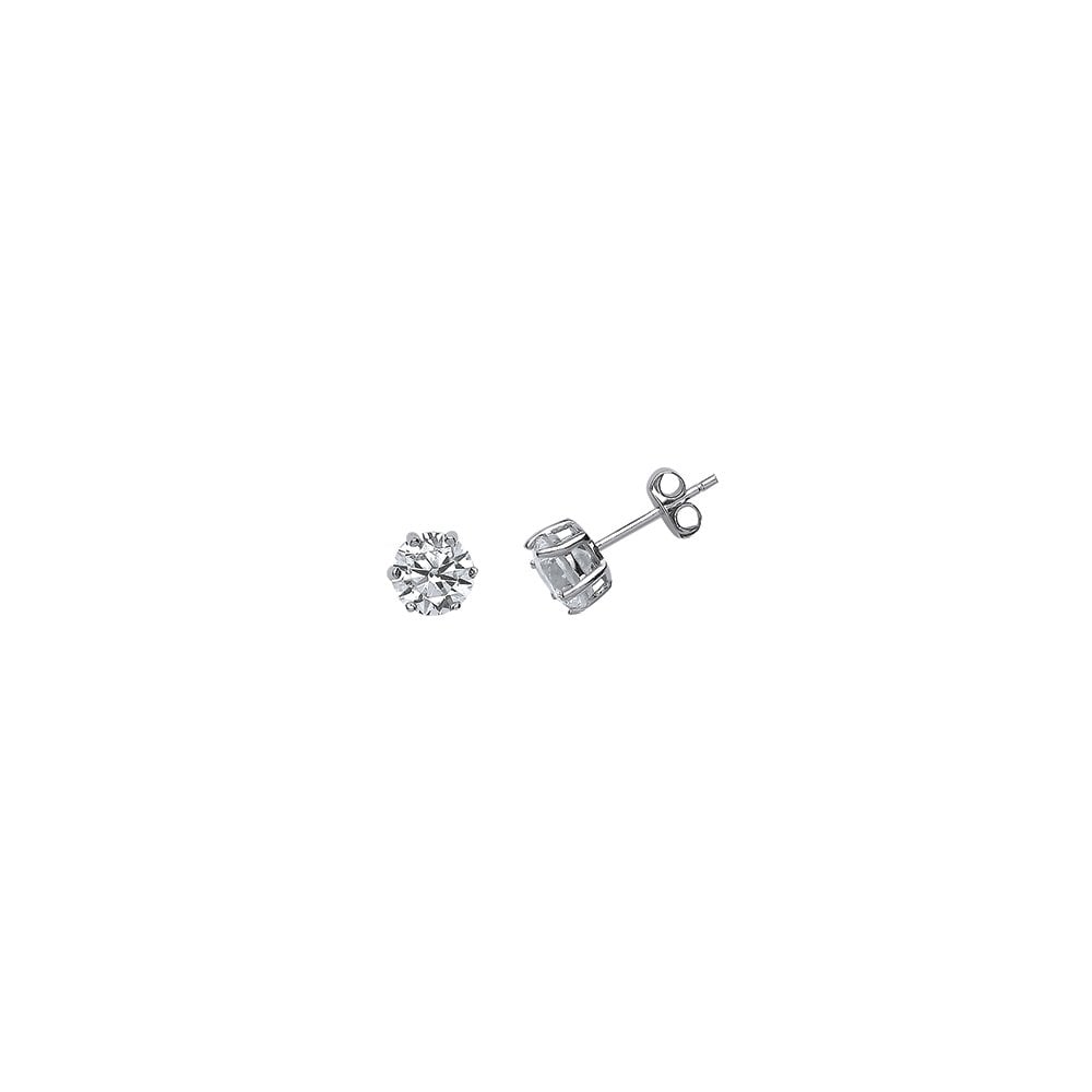 925 Sterling Silver Cubic Zirconia Claw Set Studs