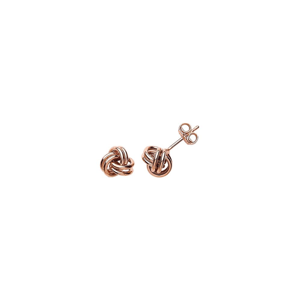 Rose Gold Plated Knot Stud Earrings