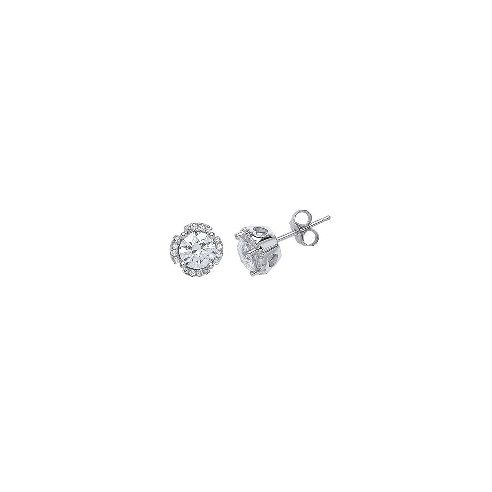 925 Sterling Silver Swarovski Stone Fancy Claw Set Studs